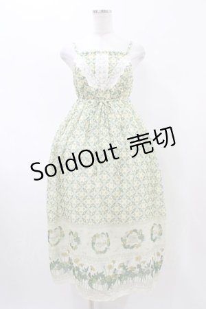 画像: axes femme / たんぽぽ柄ロングキャミワンピース Free 生成り H-26-02-11-1033-AX-TO-NS-ZH