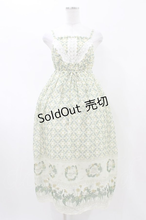 画像1: axes femme / たんぽぽ柄ロングキャミワンピース Free 生成り H-26-02-11-1033-AX-TO-NS-ZH (1)