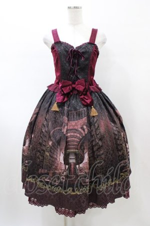 画像: axes femme kawaii / リブラリーアビスチェ風ワンピース M ワイン H-26-02-11-1034-AX-BL-NS-ZH