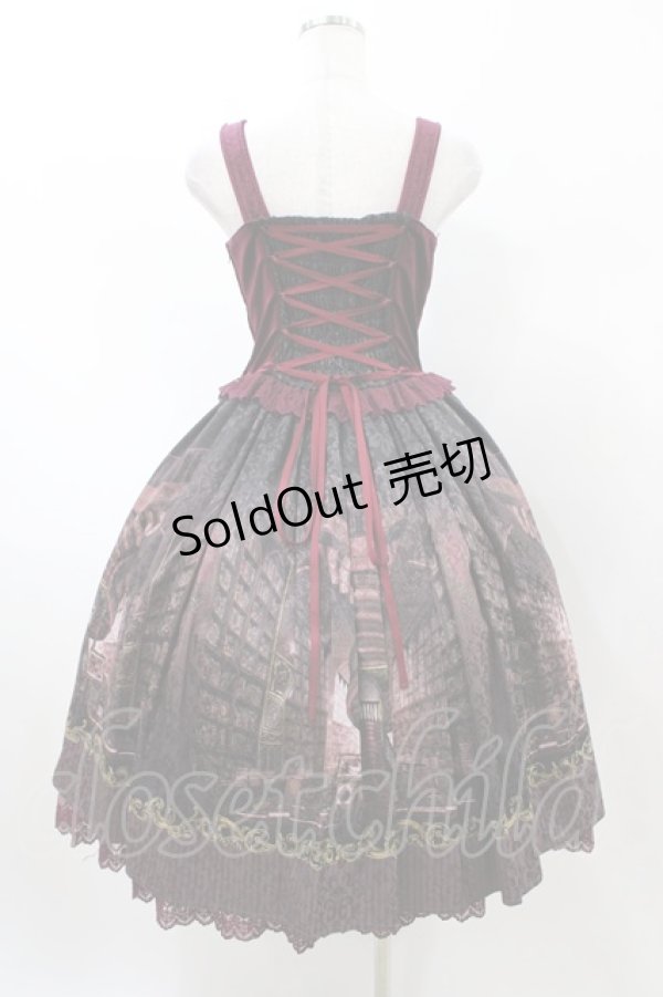 画像2: axes femme kawaii / リブラリーアビスチェ風ワンピース M ワイン H-26-02-11-1034-AX-BL-NS-ZH (2)