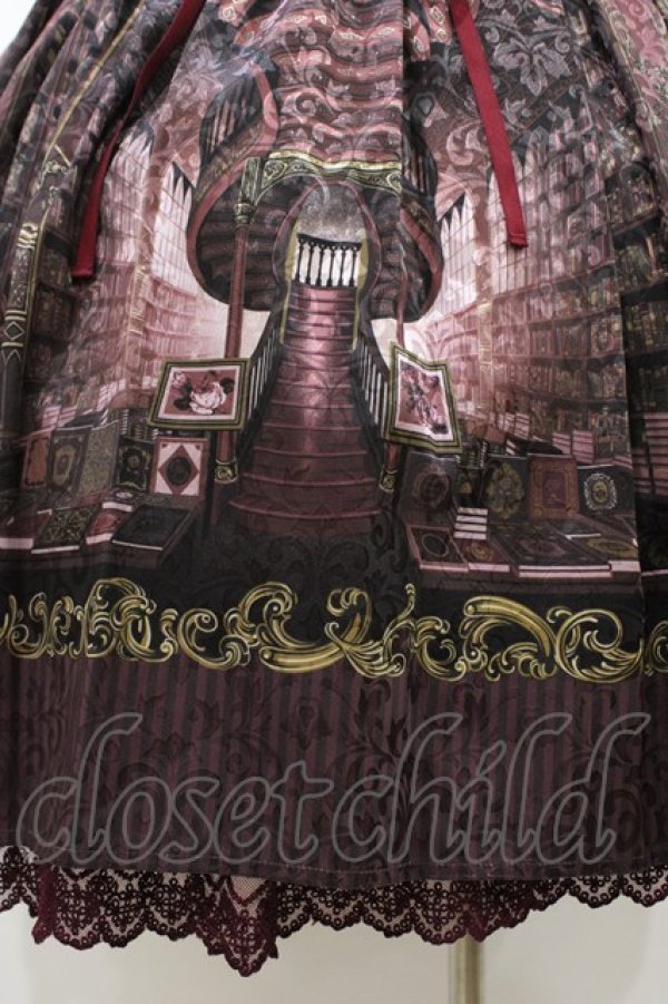 画像3: axes femme kawaii / リブラリーアビスチェ風ワンピース M ワイン H-26-02-11-1034-AX-BL-NS-ZH (3)