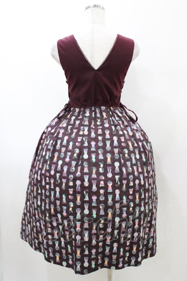 画像2: axes femme POETIQUE / アリス　鍵穴柄ジャンスカ M ワイン H-26-02-11-1035-AX-OP-NS-ZH (2)