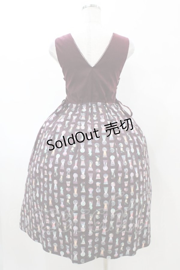 画像2: axes femme POETIQUE / アリス　鍵穴柄ジャンスカ M ワイン H-26-02-11-1035-AX-OP-NS-ZH (2)