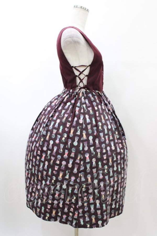 画像3: axes femme POETIQUE / アリス　鍵穴柄ジャンスカ M ワイン H-26-02-11-1035-AX-OP-NS-ZH (3)