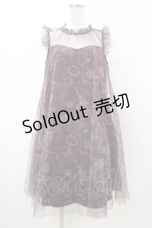 画像: axes femme / トラベルチュール重ねワンピース M ワイン H-26-02-11-1036-AX-OP-NS-ZH