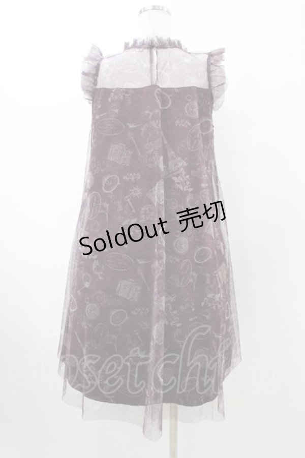 画像2: axes femme / トラベルチュール重ねワンピース M ワイン H-26-02-11-1036-AX-OP-NS-ZH (2)