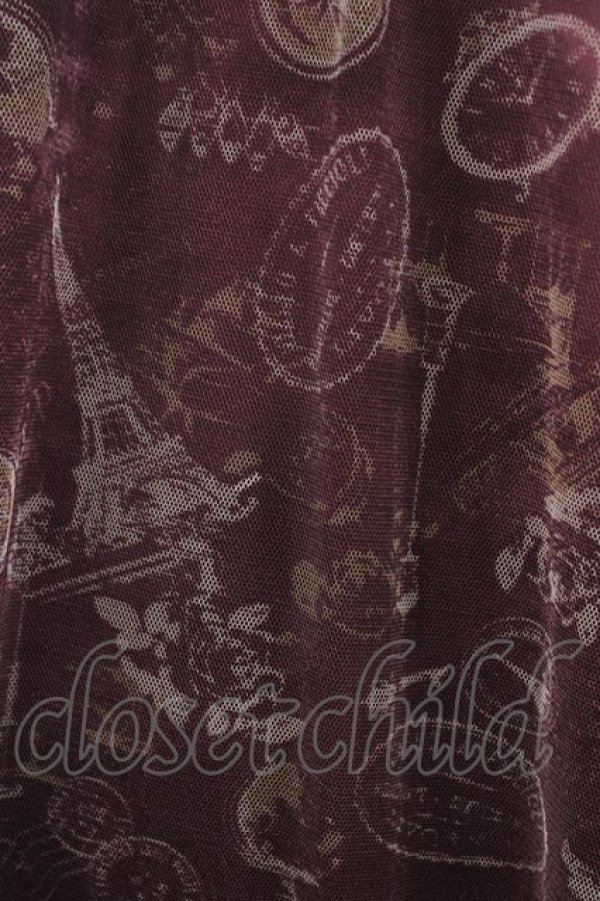 画像3: axes femme / トラベルチュール重ねワンピース M ワイン H-26-02-11-1036-AX-OP-NS-ZH (3)