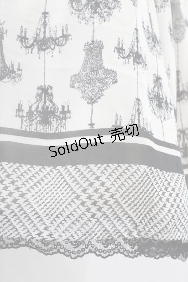 画像3: axes femme / シャンデリア柄切替ワンピース M 生成り/ブラック H-26-02-11-1037-AX-OP-NS-ZH (3)