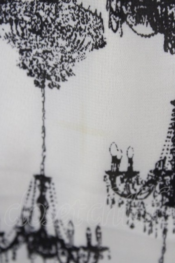 画像4: axes femme / シャンデリア柄切替ワンピース M 生成り/ブラック H-26-02-11-1037-AX-OP-NS-ZH (4)