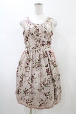 画像: axes femme / ベロアプリントワンピース M ピンク H-26-02-11-1038-AX-OP-NS-ZH