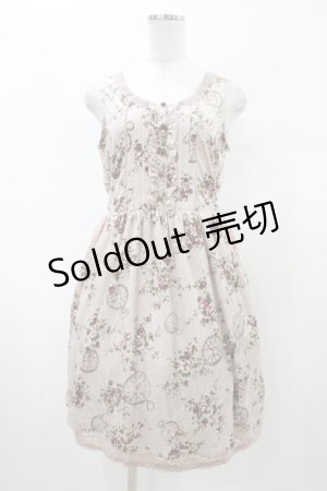 画像: axes femme / ベロアプリントワンピース M ピンク H-26-02-11-1038-AX-OP-NS-ZH