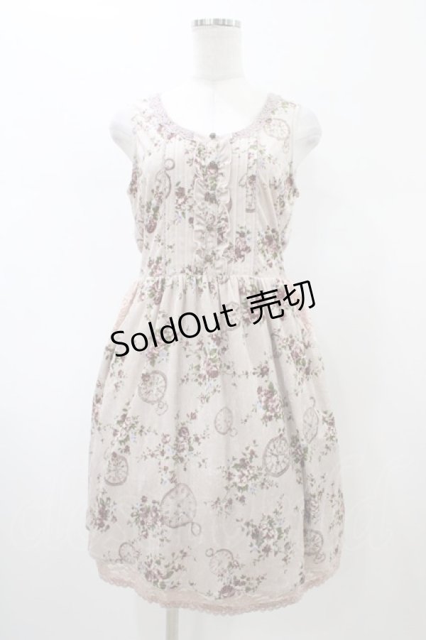 画像1: axes femme / ベロアプリントワンピース M ピンク H-26-02-11-1038-AX-OP-NS-ZH (1)