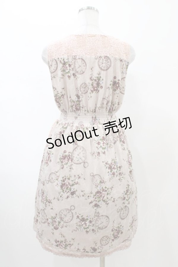 画像2: axes femme / ベロアプリントワンピース M ピンク H-26-02-11-1038-AX-OP-NS-ZH (2)