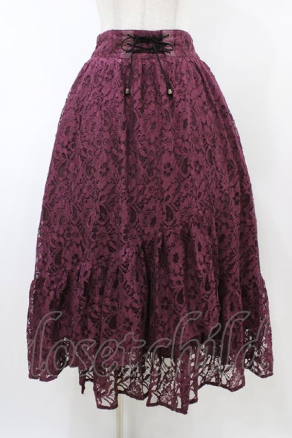 画像1: axes femme / 総レーススカート M ワイン H-26-02-11-1040-AX-SK-NS-ZH (1)