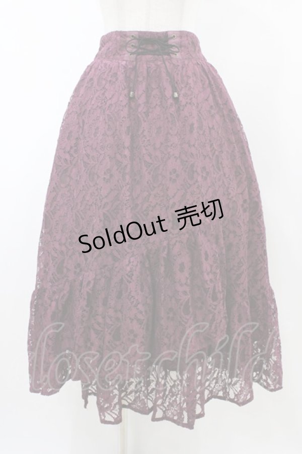 画像1: axes femme / 総レーススカート M ワイン H-26-02-11-1040-AX-SK-NS-ZH (1)