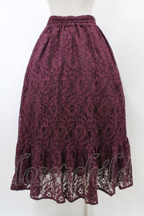 画像2: axes femme / 総レーススカート M ワイン H-26-02-11-1040-AX-SK-NS-ZH (2)