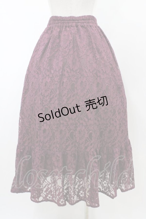 画像2: axes femme / 総レーススカート M ワイン H-26-02-11-1040-AX-SK-NS-ZH (2)