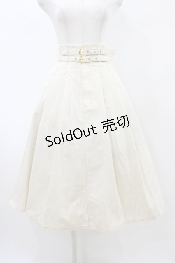 画像1: an another angelus / ダブルベルトタックフレアースカート Free Ivory H-26-02-11-1044-CA-SK-NS-ZH (1)