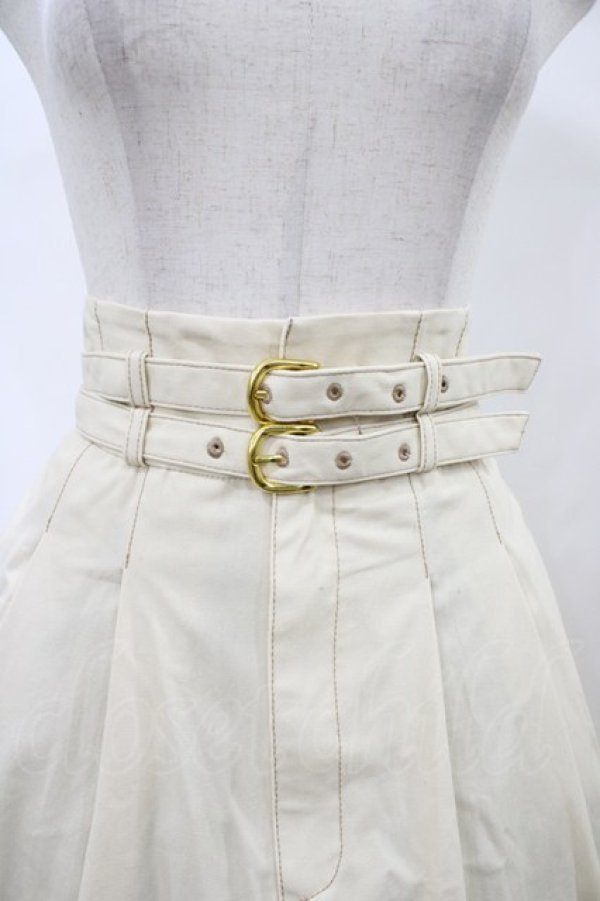 画像3: an another angelus / ダブルベルトタックフレアースカート Free Ivory H-26-02-11-1044-CA-SK-NS-ZH (3)