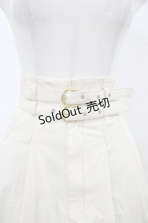 画像3: an another angelus / ダブルベルトタックフレアースカート Free Ivory H-26-02-11-1044-CA-SK-NS-ZH (3)
