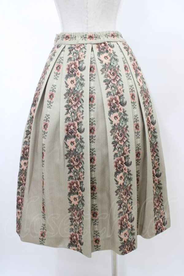 画像2: an another angelus / ゴブランフラワープリントタックスカート Free BEIGE H-26-02-11-1045-CA-SK-NS-ZH (2)