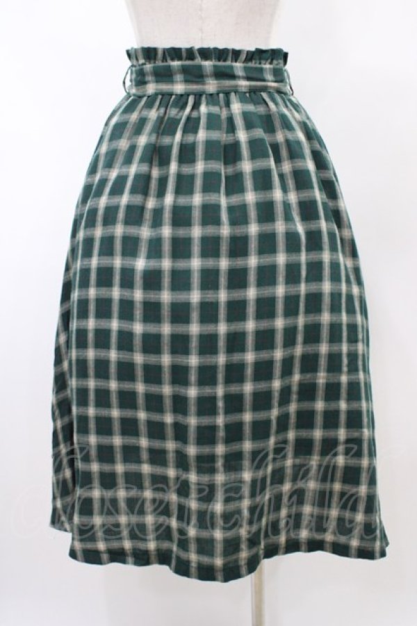 画像2: Secret Honey / リボン付きチェックスカート Free グリーン H-26-02-11-1046-CA-SK-NS-ZH (2)