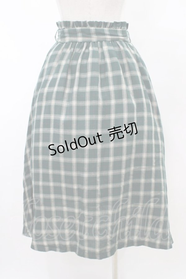 画像2: Secret Honey / リボン付きチェックスカート Free グリーン H-26-02-11-1046-CA-SK-NS-ZH (2)