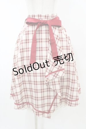 画像: axes femme POETIQUE / チェックラッフルフリルスカート M レッド H-26-02-11-1047-AX-SK-NS-ZH