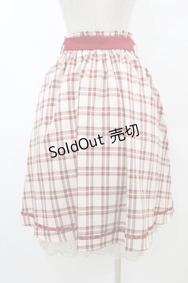 画像2: axes femme POETIQUE / チェックラッフルフリルスカート M レッド H-26-02-11-1047-AX-SK-NS-ZH (2)