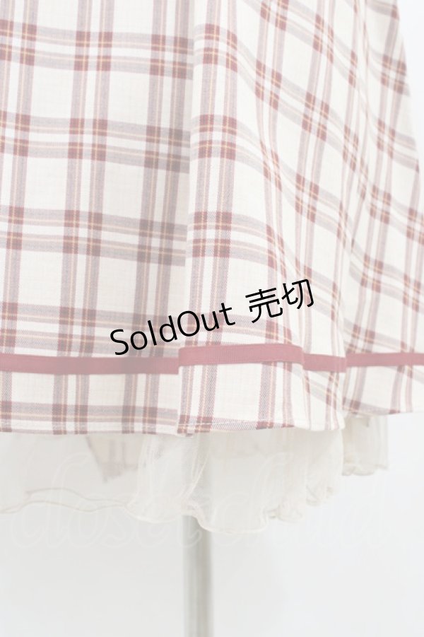 画像3: axes femme POETIQUE / チェックラッフルフリルスカート M レッド H-26-02-11-1047-AX-SK-NS-ZH (3)