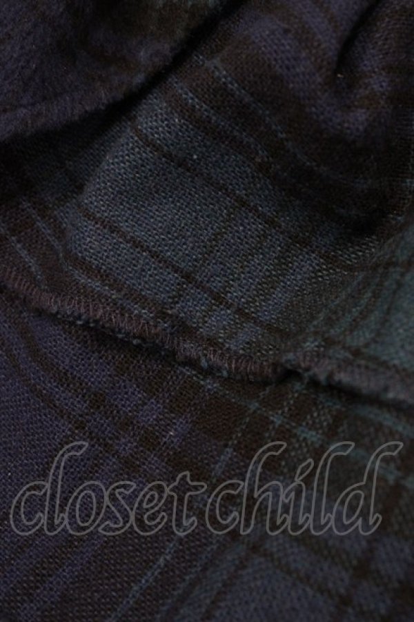 画像3: axes femme / シャギーチェックイレヘムスカート M グリーン/ネイビー H-26-02-11-1048-AX-SK-NS-ZH (3)