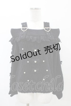 画像: LIZ LISA / オフショルフェザーニットトップス Free ブラック H-26-02-11-1052-LO-TO-YZ-ZH