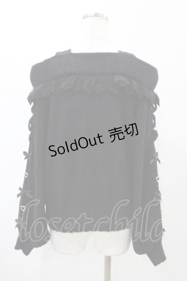 画像2: LIZ LISA / オフショルフェザーニットトップス Free ブラック H-26-02-11-1052-LO-TO-YZ-ZH (2)