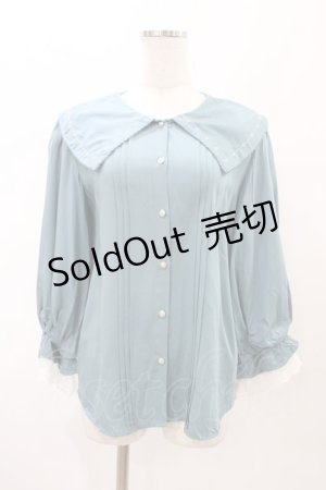 画像: axes femme POETIQUE / 襟刺繍ボリューム袖ブラウス M グリーン H-26-02-11-1057-AX-BL-NS-ZH