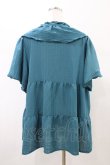 画像2: axes femme / 刺繍襟ティアードチュニック M Bグリーン H-26-02-11-1058-AX-BL-NS-ZH (2)
