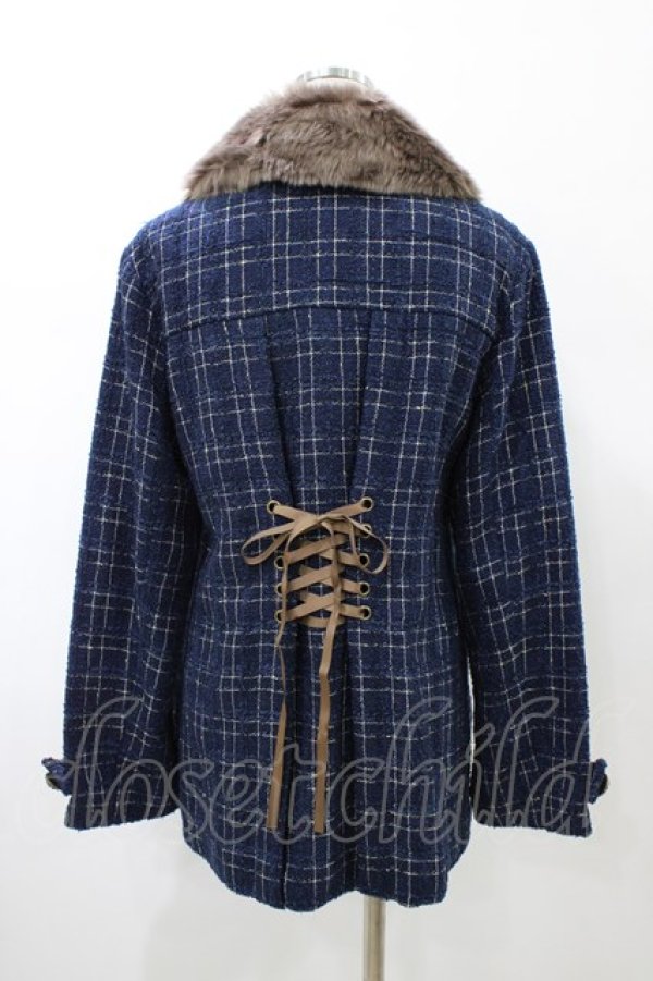 画像2: axes femme / ツイードショートコート M ネイビー H-26-02-11-1059-AX-CO-NS-ZH (2)