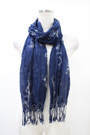 画像: axes femme / ストール  ネイビー H-26-02-11-1009-AX-ZA-NS-ZH