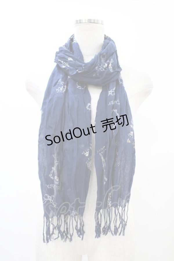 画像1: axes femme / ストール  ネイビー H-26-02-11-1009-AX-ZA-NS-ZH (1)