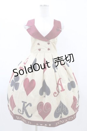 画像: Innocent World / トランプゴブラン衿付きジャンパースカート M ベージュ H-26-02-11-1013-IW-OP-NS-ZH