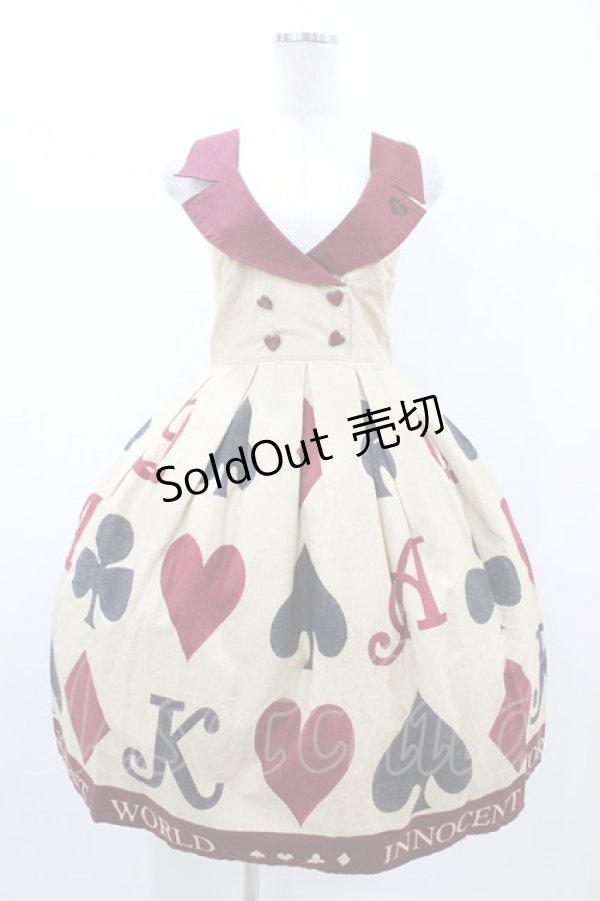 画像1: Innocent World / トランプゴブラン衿付きジャンパースカート M ベージュ H-26-02-11-1013-IW-OP-NS-ZH (1)