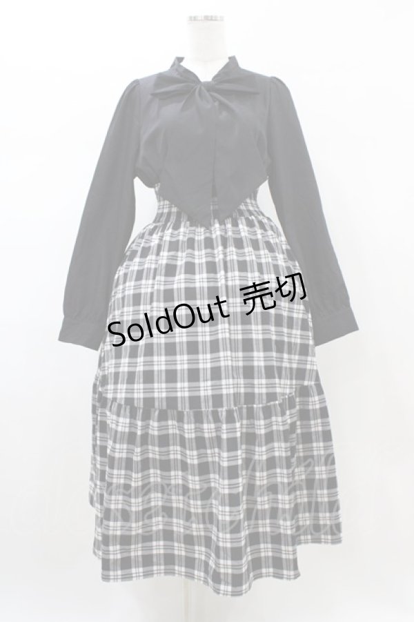 画像1: DearMyLove / バックレースアップボウタイワンピース LL ブラック H-26-02-11-1015-EL-OP-NS-ZH (1)