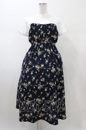 画像: axes femme / ビスチェ切替ドッキングワンピース M ネイビー H-26-02-11-1018-AX-OP-NS-ZH