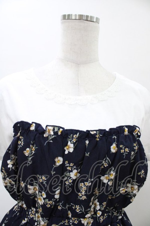 画像3: axes femme / ビスチェ切替ドッキングワンピース M ネイビー H-26-02-11-1018-AX-OP-NS-ZH (3)