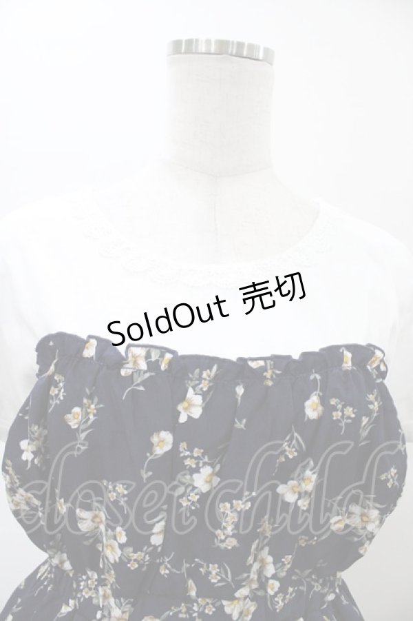 画像3: axes femme / ビスチェ切替ドッキングワンピース M ネイビー H-26-02-11-1018-AX-OP-NS-ZH (3)