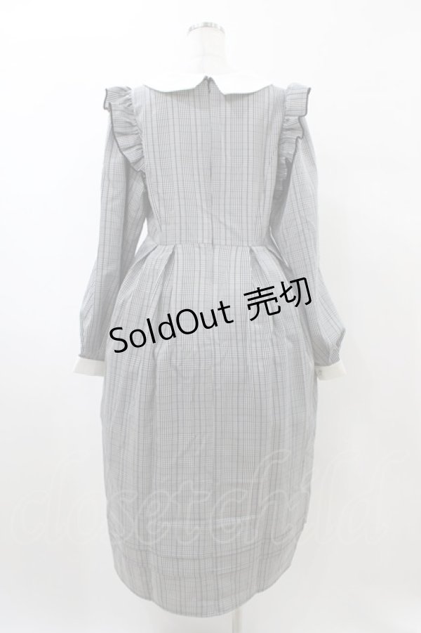 画像2: DearMyLove / 配色角襟フリルタック長袖ワンピース 3L ブラック H-26-02-11-1019-EL-OP-NS-ZH (2)