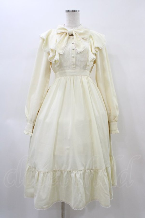 画像1: Honey Cinnamon / ラッフルボウタイリボンワンピース Free アイボリー H-26-02-11-1022-LO-OP-NS-ZH (1)