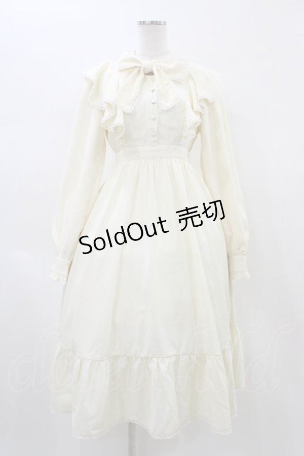 画像1: Honey Cinnamon / ラッフルボウタイリボンワンピース Free アイボリー H-26-02-11-1022-LO-OP-NS-ZH (1)