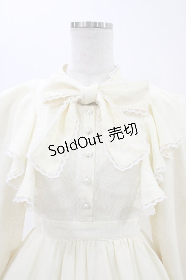 画像3: Honey Cinnamon / ラッフルボウタイリボンワンピース Free アイボリー H-26-02-11-1022-LO-OP-NS-ZH (3)
