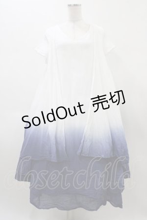 画像: Favorite / グラデーションワンピース Free オフ/ブルー H-26-02-11-1023-LO-OP-NS-ZH