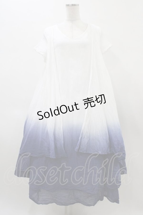 画像1: Favorite / グラデーションワンピース Free オフ/ブルー H-26-02-11-1023-LO-OP-NS-ZH (1)